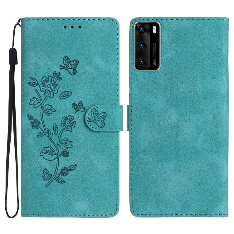 Flower Butterfly Embossing Pattern Leather Phone Case, Series 1