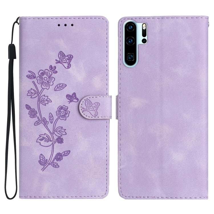 Flower Butterfly Embossing Pattern Leather Phone Case, Series 1