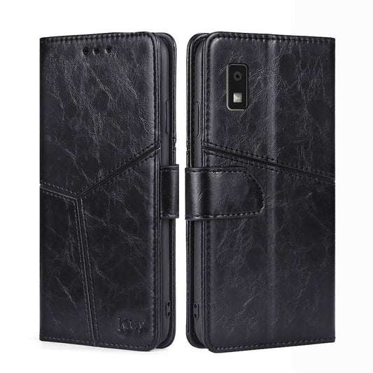 Geometric Stitching Leather Phone Case My Store