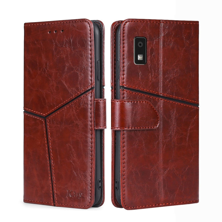 Geometric Stitching Leather Phone Case My Store