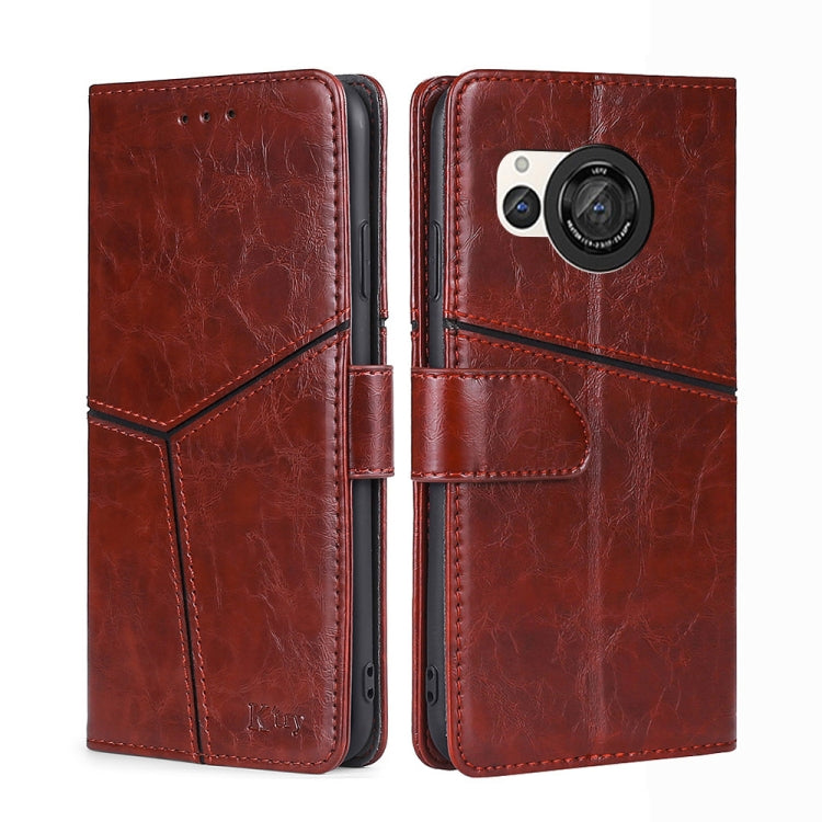 Geometric Stitching Leather Phone Case My Store