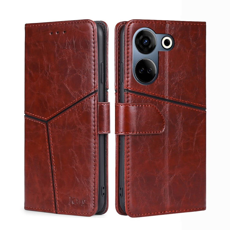 Geometric Stitching Leather Phone Case