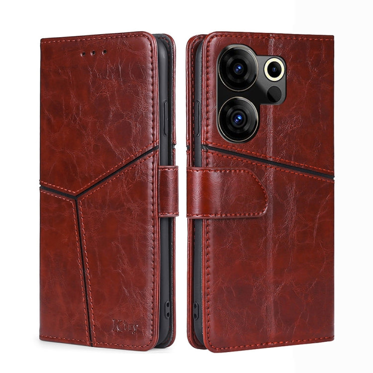 Geometric Stitching Leather Phone Case