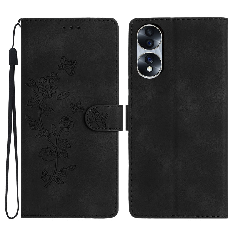 Flower Butterfly Embossing Pattern Leather Phone Case, Series 3