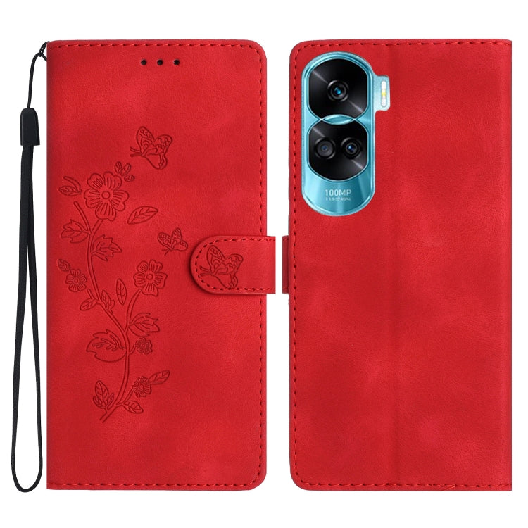 Flower Butterfly Embossing Pattern Leather Phone Case, Series 2