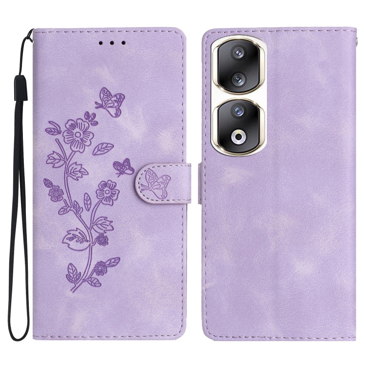 Flower Butterfly Embossing Pattern Leather Phone Case, Series 2