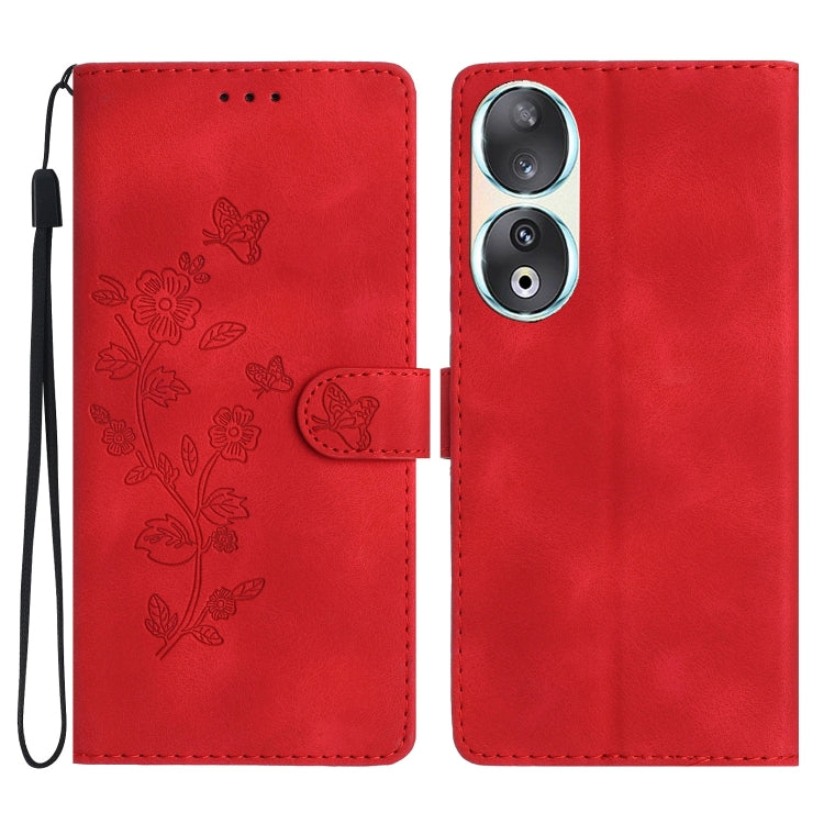 Flower Butterfly Embossing Pattern Leather Phone Case, Series 1