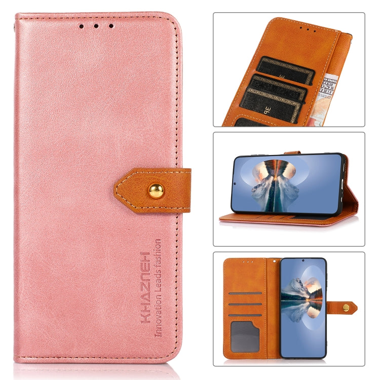 KHAZNEH Dual-color Cowhide Texture Flip Leather Phone Case My Store