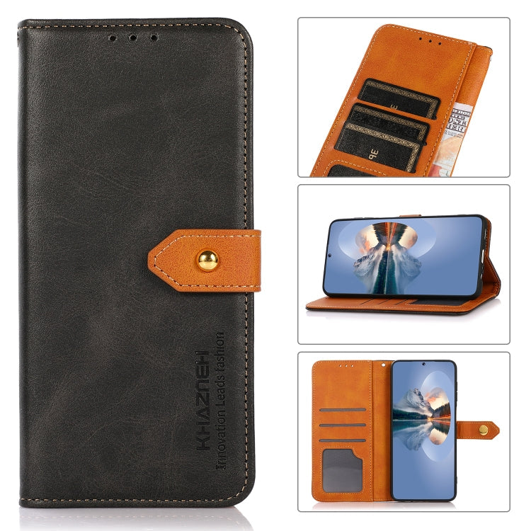 KHAZNEH Dual-color Cowhide Texture Flip Leather Phone Case My Store