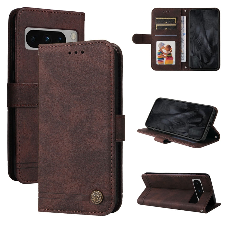 Skin Feel Life Tree Metal Button Leather Phone Case, Series 1 My Store