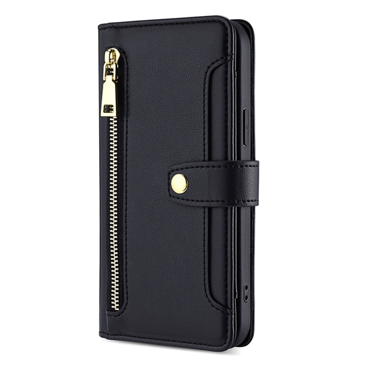 Lite Sheep Texture Cross-body Zipper Wallet Leather Phone Case