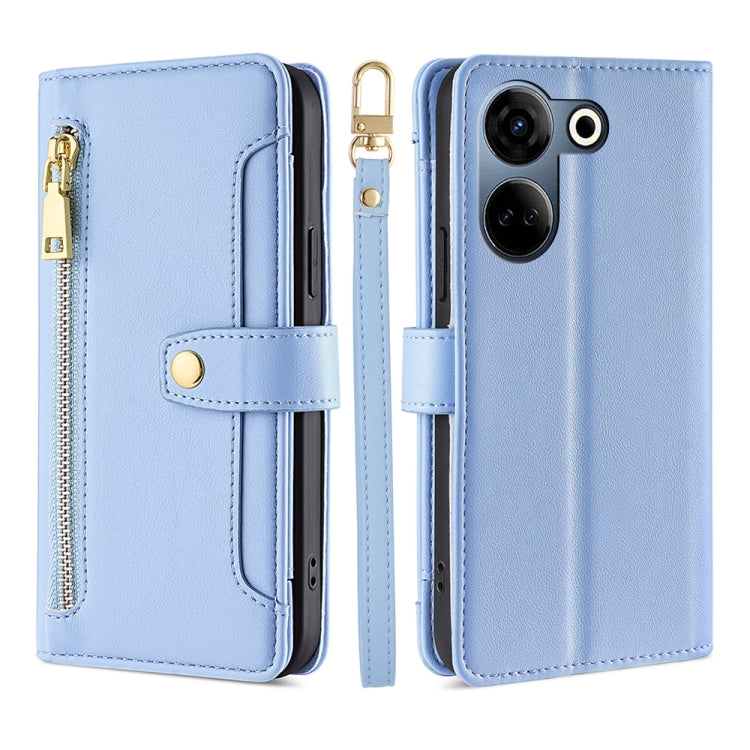 Lite Sheep Texture Cross-body Zipper Wallet Leather Phone Case