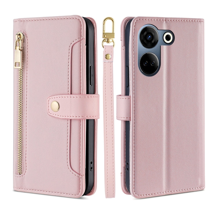 Lite Sheep Texture Cross-body Zipper Wallet Leather Phone Case