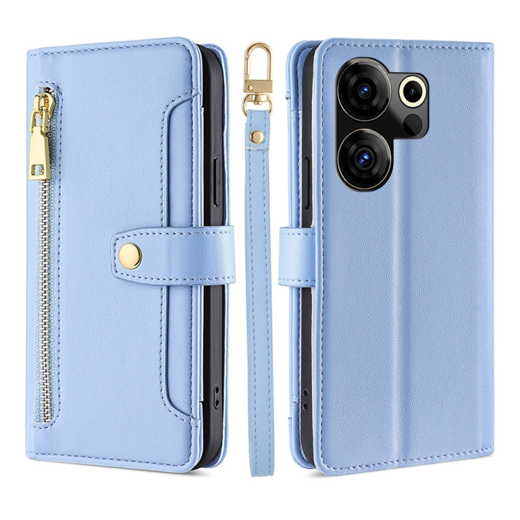 Lite Sheep Texture Cross-body Zipper Wallet Leather Phone Case