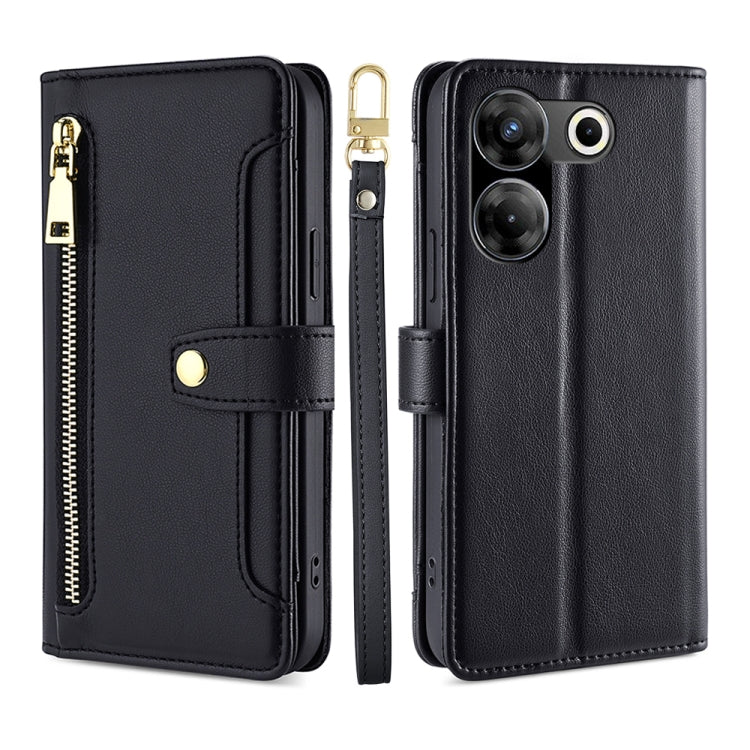 Lite Sheep Texture Cross-body Zipper Wallet Leather Phone Case