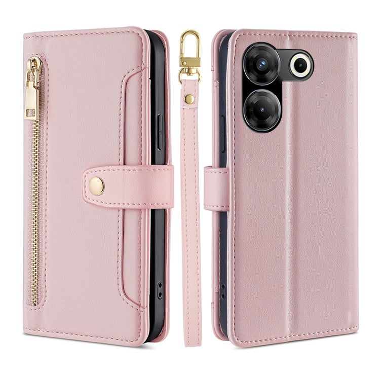 Lite Sheep Texture Cross-body Zipper Wallet Leather Phone Case