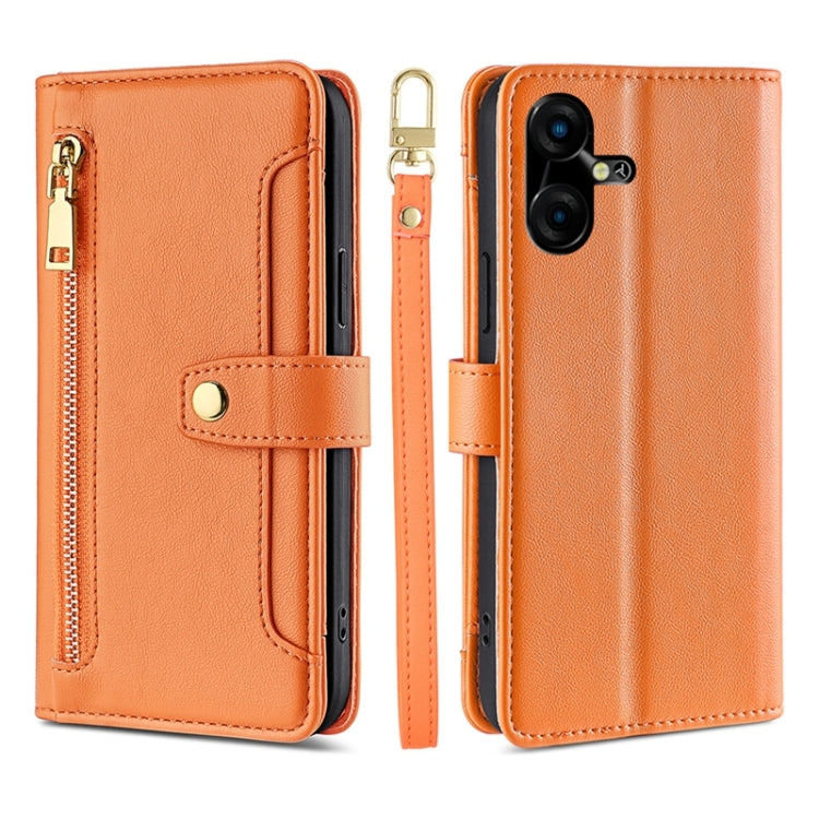 Lite Sheep Texture Cross-body Zipper Wallet Leather Phone Case