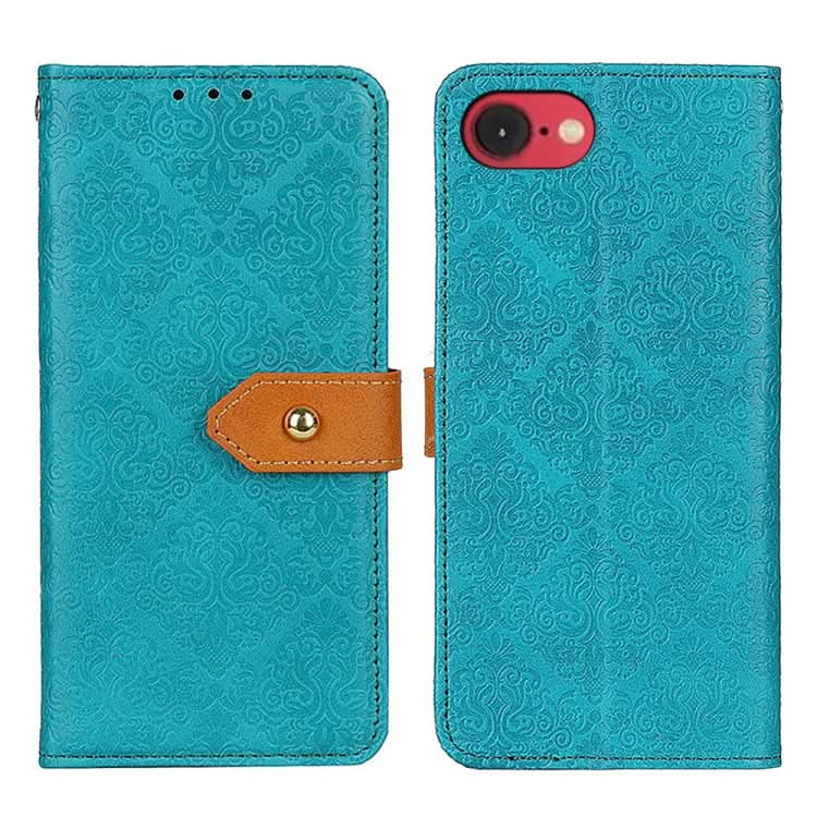 European Floral Embossed Leather Phone Case