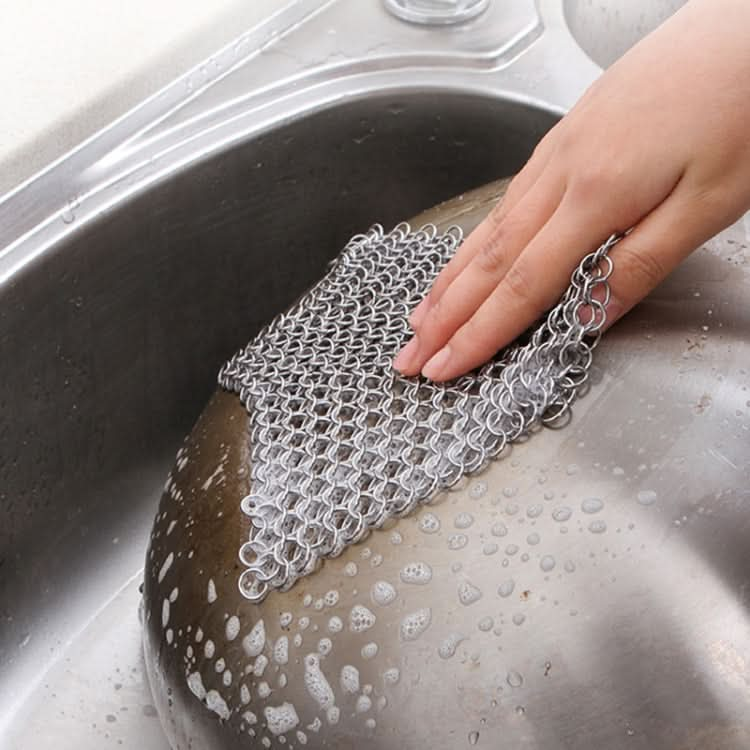 Stainless Steel Round Iron Cleaner Pot Brush Scrubber Home Cookware Kitchen Cleaning Tool Reluova