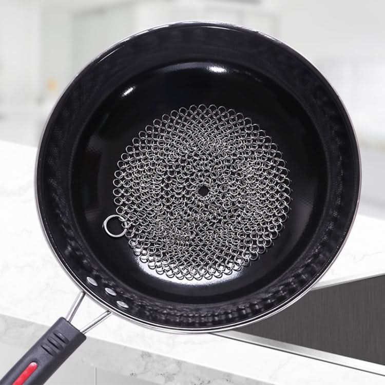 Stainless Steel Round Iron Cleaner Pot Brush Scrubber Home Cookware Kitchen Cleaning Tool Reluova