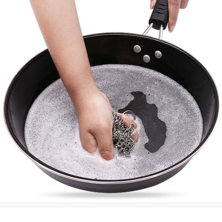 Stainless Steel Round Iron Cleaner Pot Brush Scrubber Home Cookware Kitchen Cleaning Tool Reluova