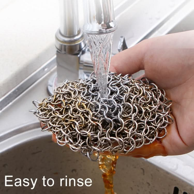 Stainless Steel Round Iron Cleaner Pot Brush Scrubber Home Cookware Kitchen Cleaning Tool Reluova