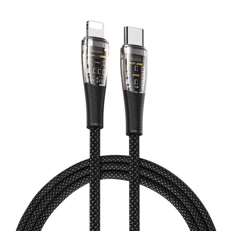 DUZZONA  A5 PD 20W USB-C/Type-C to 8 Pin Transparent Fast Charging Data Cable, Length: 1m