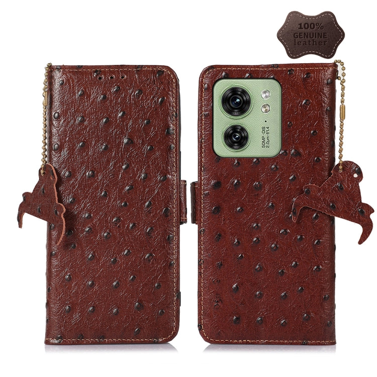 Ostrich Pattern Genuine Leather RFID Phone Case My Store