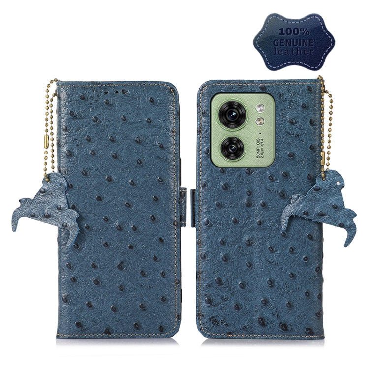 Ostrich Pattern Genuine Leather RFID Phone Case My Store