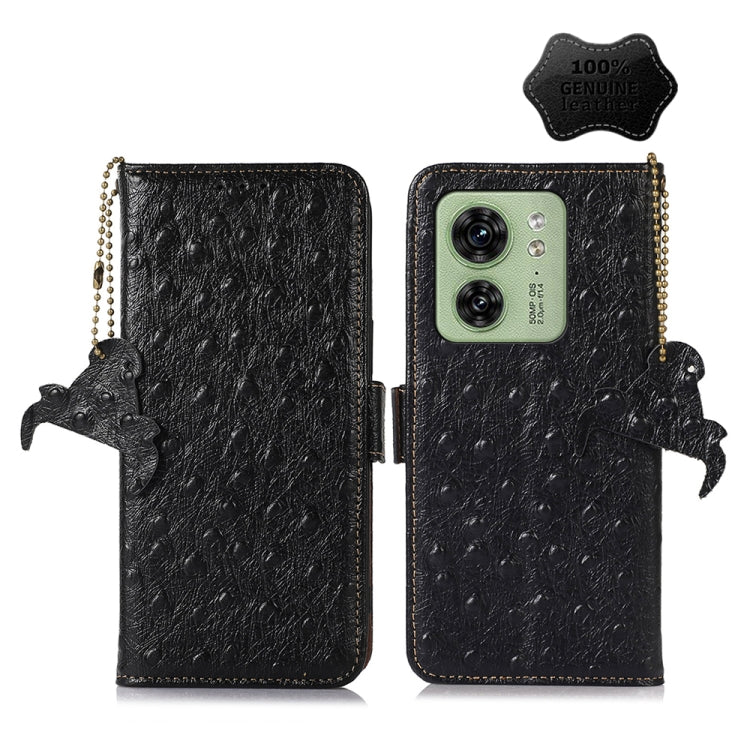 Ostrich Pattern Genuine Leather RFID Phone Case My Store