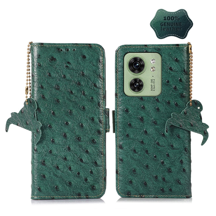 Ostrich Pattern Genuine Leather RFID Phone Case My Store