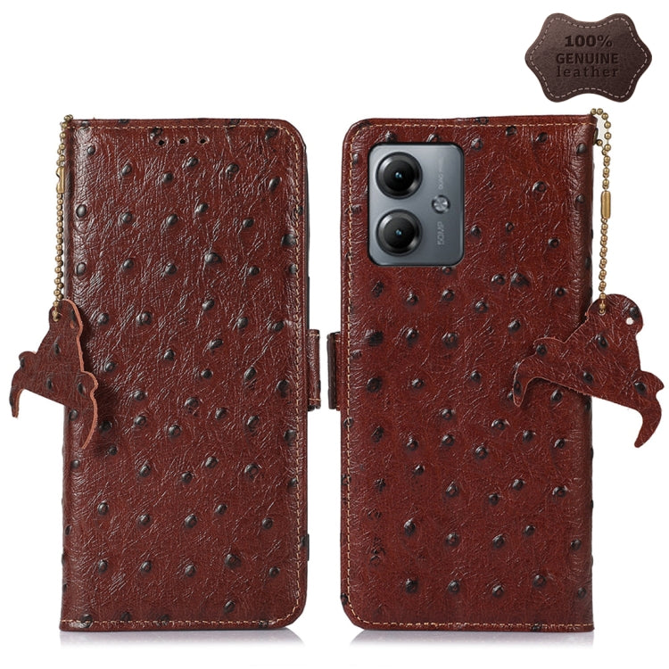 Ostrich Pattern Genuine Leather RFID Phone Case My Store