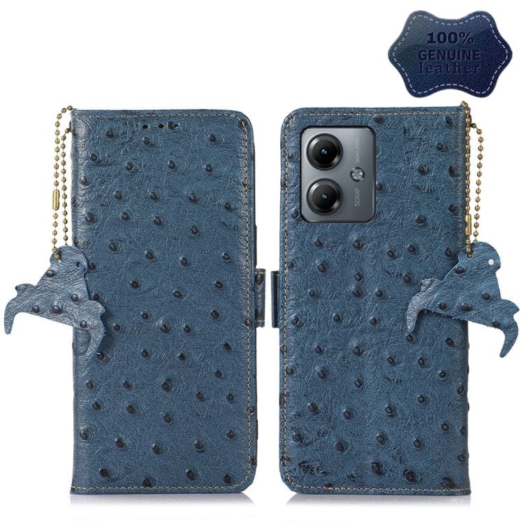 Ostrich Pattern Genuine Leather RFID Phone Case My Store