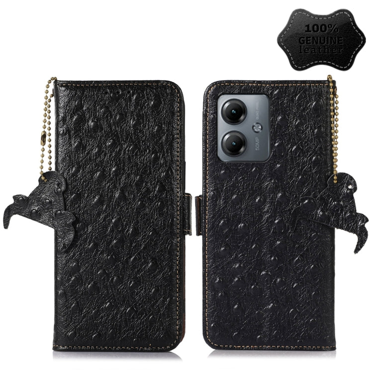 Ostrich Pattern Genuine Leather RFID Phone Case My Store