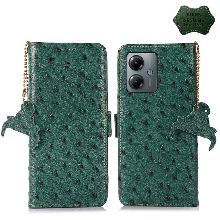 Ostrich Pattern Genuine Leather RFID Phone Case My Store