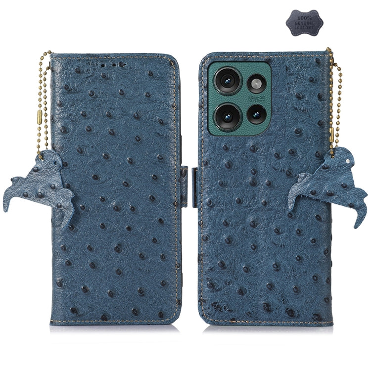 Ostrich Pattern Genuine Leather RFID Phone Case My Store