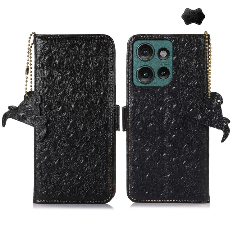 Ostrich Pattern Genuine Leather RFID Phone Case My Store