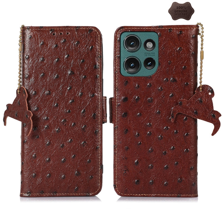 Ostrich Pattern Genuine Leather RFID Phone Case My Store