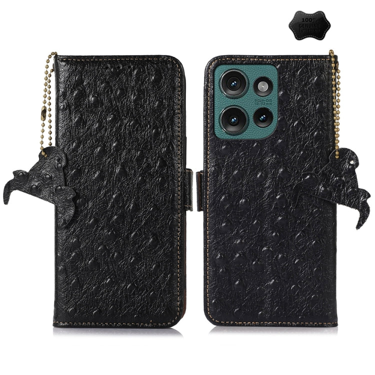 Ostrich Pattern Genuine Leather RFID Phone Case My Store