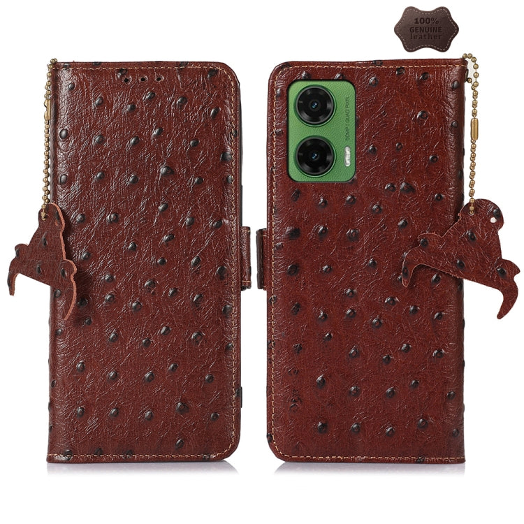 Ostrich Pattern Genuine Leather RFID Phone Case My Store