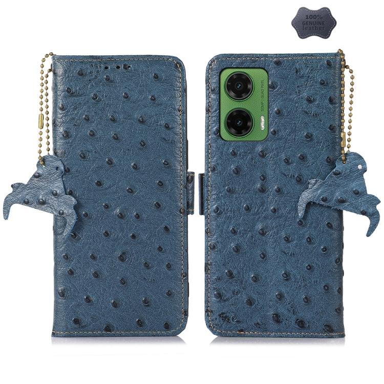 Ostrich Pattern Genuine Leather RFID Phone Case My Store