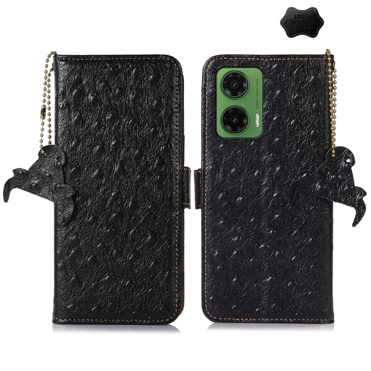 Ostrich Pattern Genuine Leather RFID Phone Case My Store