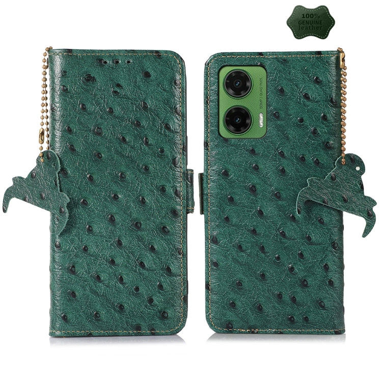 Ostrich Pattern Genuine Leather RFID Phone Case My Store