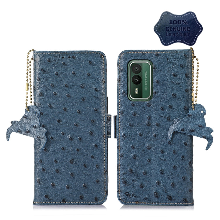 Ostrich Pattern Genuine Leather RFID Phone Case My Store