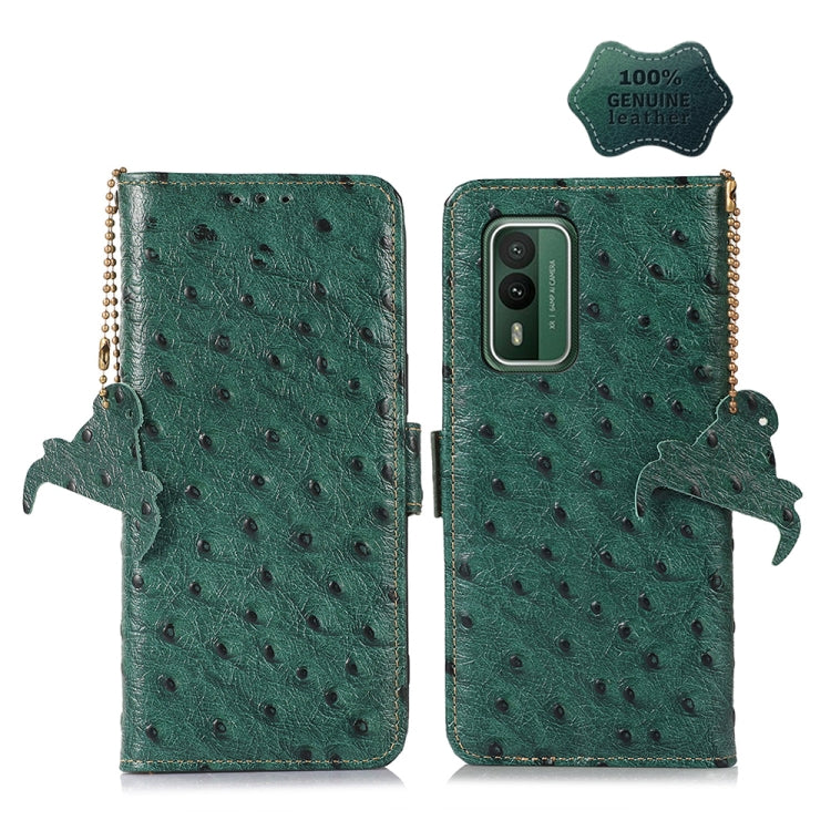 Ostrich Pattern Genuine Leather RFID Phone Case My Store