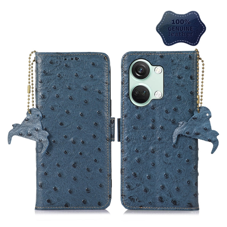 Ostrich Pattern Genuine Leather RFID Phone Case My Store