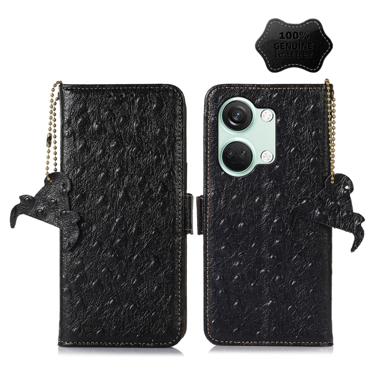 Ostrich Pattern Genuine Leather RFID Phone Case My Store