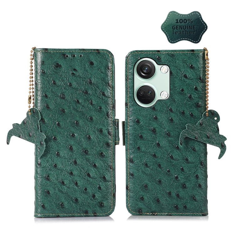 Ostrich Pattern Genuine Leather RFID Phone Case My Store