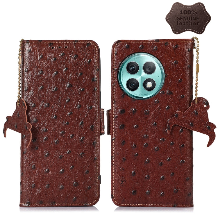 Ostrich Pattern Genuine Leather RFID Phone Case My Store