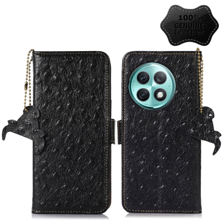 Ostrich Pattern Genuine Leather RFID Phone Case My Store